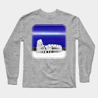 Colosseum black and white illustration Long Sleeve T-Shirt